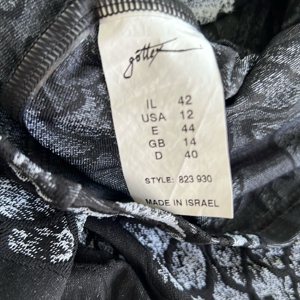 Gottex Vintage Abstract Floral Tankini Swimsuit Size 12 w/Matching Skirt Size L - Picture 12 of 12